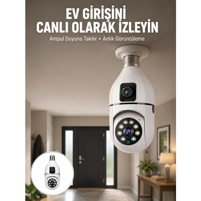 Nevamel® 1080P WiFi Ampul Güvenlik Kamerası – Gece Görüş & Uzaktan Erişim Yeni Nesil