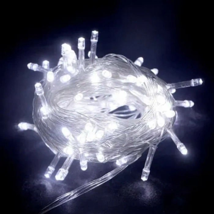 Nevamel 10m 100 LED Boncuk Lamba Beyaz Işık