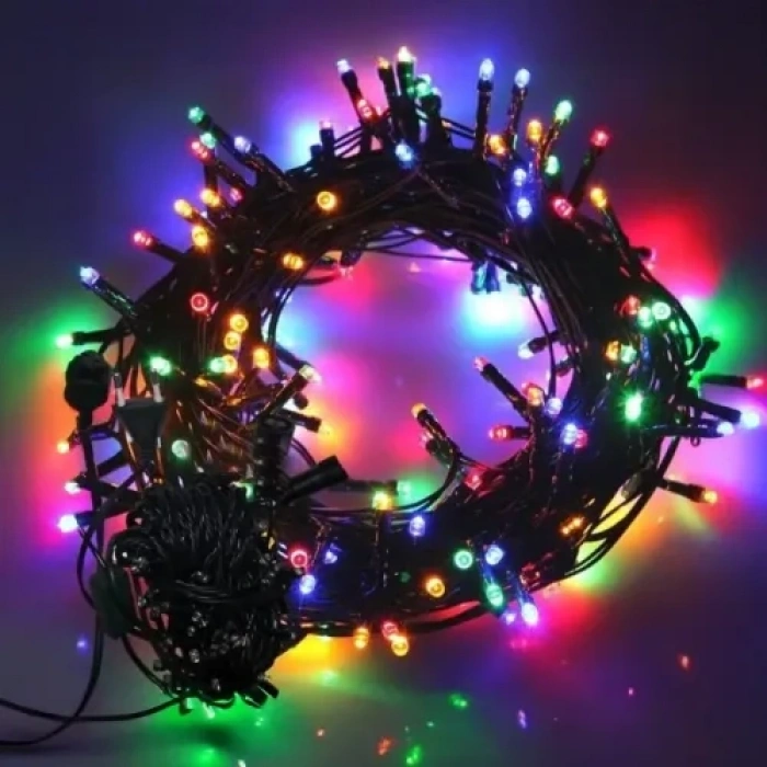 Nevamel 10m 100 Led Boncuk Lamba RGB Işık Siyah Kablo