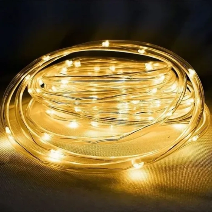 Nevamel 10m 100 LED Solar Led Işık Gün Işığı Şeffaf Kablolu