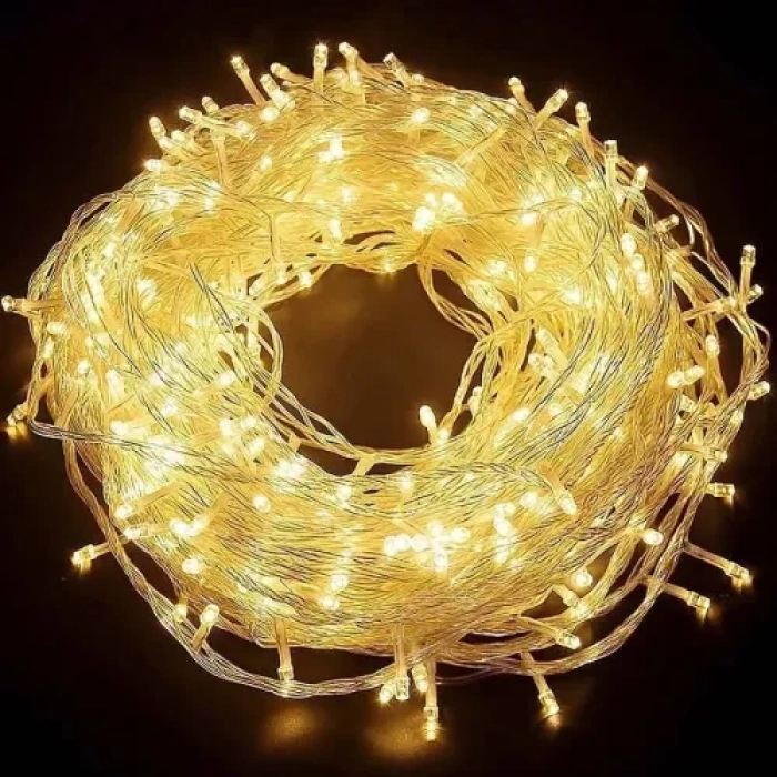 Nevamel 10m 60 LED Pilli 2 Kademeli Gün Işığı Şeffaf Kablo