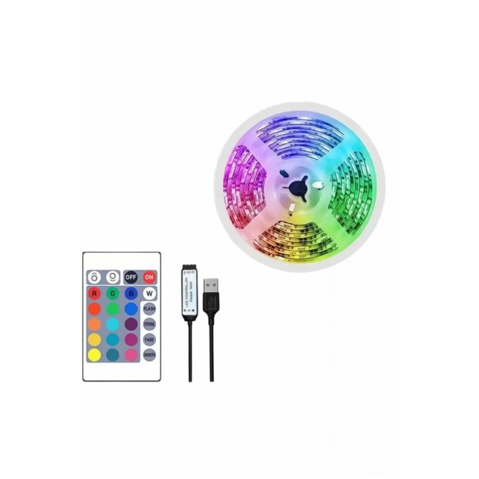Nevamel 10M Şerit Led İç Mekan Renkli Rgb Şerit Led Kumandalı