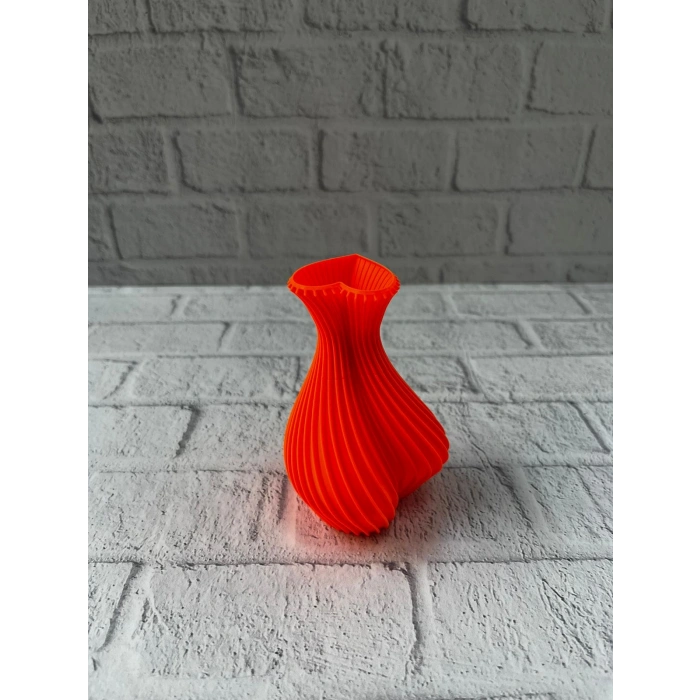 Nevamel® 11 cm Turuncu Kalp Formlu Mini Vazo Estetik Dekoratif Obje