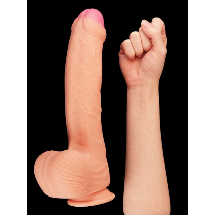 Nevamel® 11 İnç Dual Layer Platinum Silicone Cock