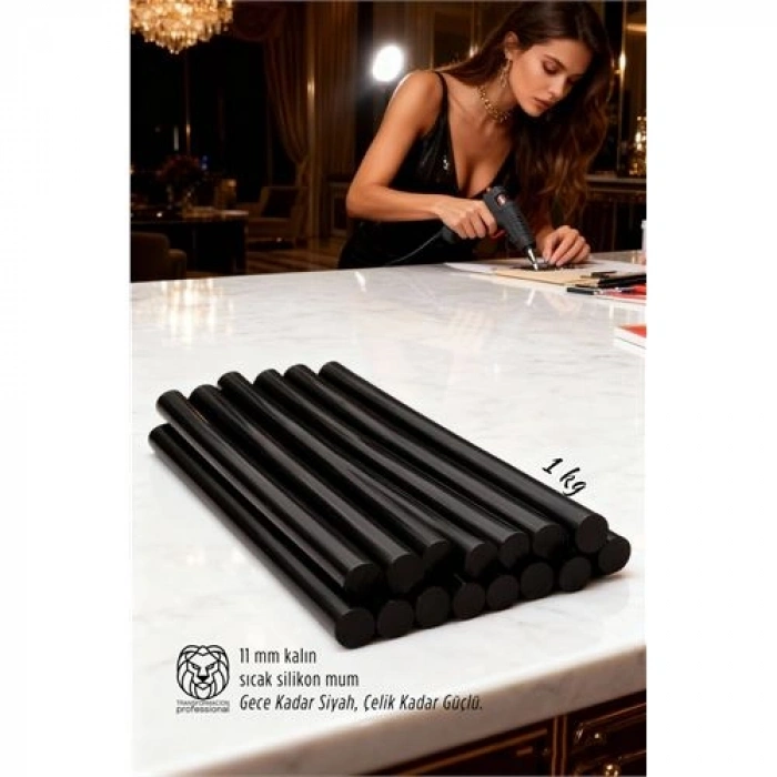 Nevamel® 11 mm Kalın 1 Kg Siyah Sıcak Silikon –Güçlü Yapışkan