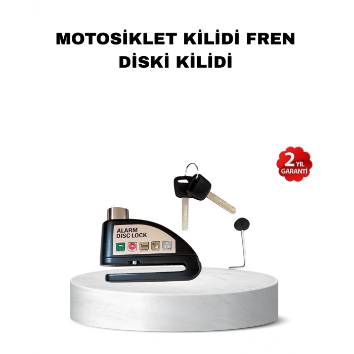 Nevamel® 110 dB Alarmlı Disk Fren Kilidi Su Geçirmez Çelik Gövde Motosiklet Güvenlik