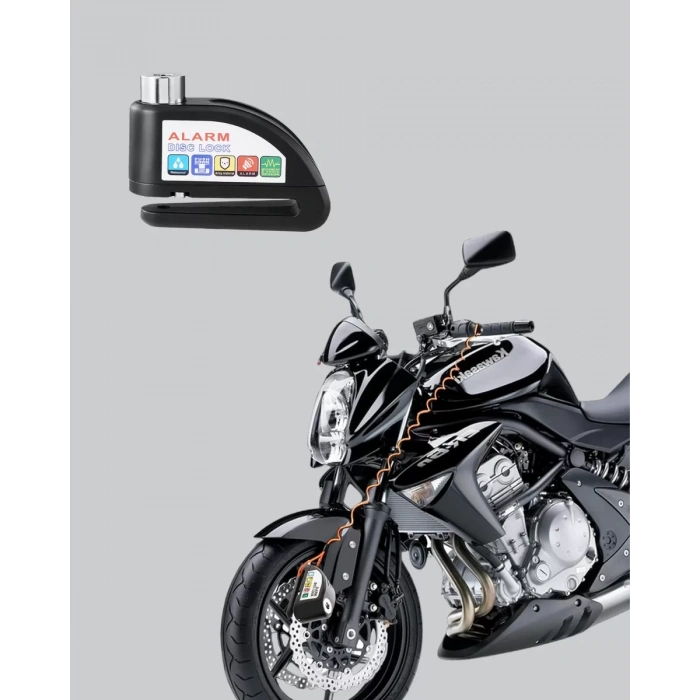 Nevamel® 110 dB Alarmlı Disk Fren Kilidi Su Geçirmez Çelik Motosiklet Güvenlik Kilidi