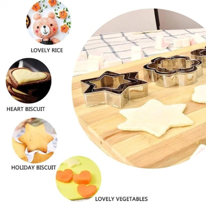 Nevamel 12 Adet Paslanmaz Çelik Kurabiye Kalıbı Seti