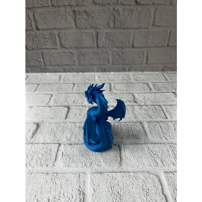 Nevamel® 12 cm Mavi Ejderha Figürü Koleksiyonluk Dekoratif Biblo