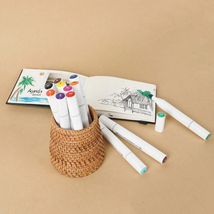 Nevamel 12 Parça Çift Taraflı Marker Boya Kalemi