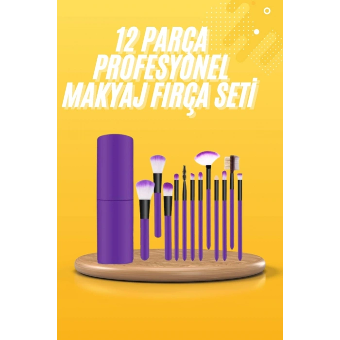 Nevamel® 12 Parça Makyaj Fırçası Yumuşak Kıllı Profesyonel Fırça Seti Yüksek Kaliteli Pürüzsüz