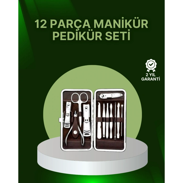 Nevamel 12 Parçalık Özel Deri Çantalı Kişisel Bakım Seti