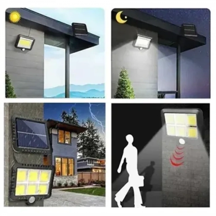 Nevamel 120 COB LED Solar Panelli 3 Modlu Duvar Lambası