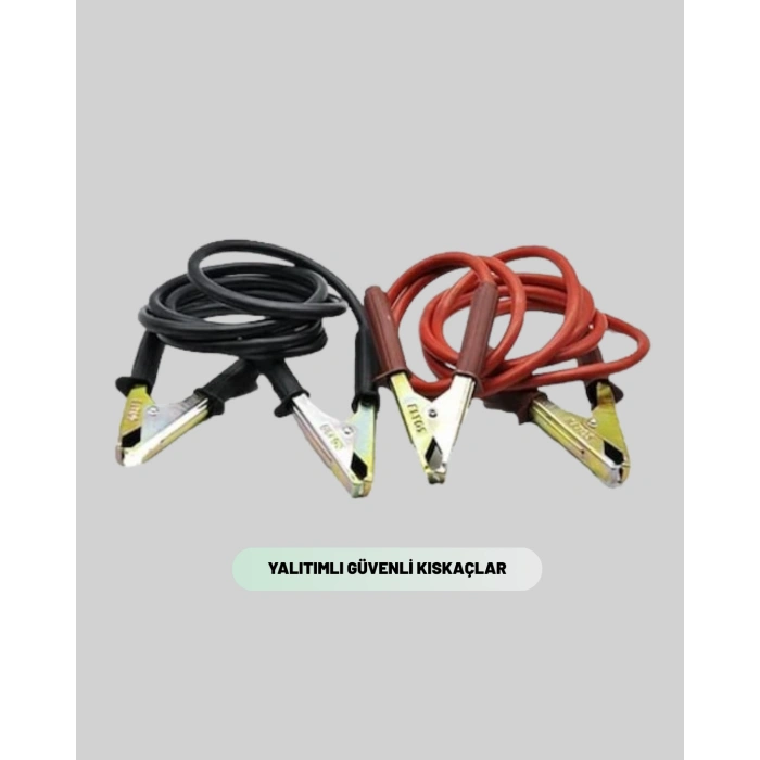 Nevamel® 1200 Amper Akü Takviye Kablosu 2 Metre İzoleli Bakır Uçlu