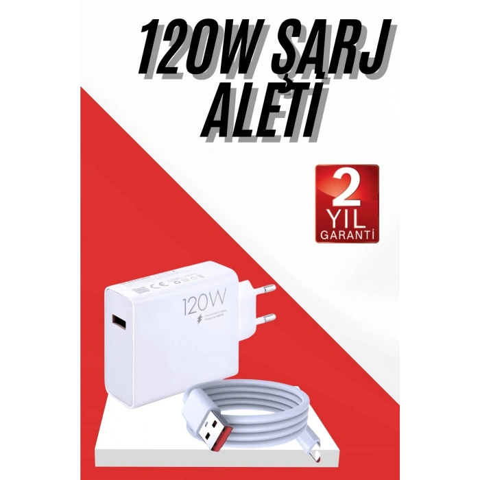 Nevamel 120W Şarj Aleti Hızlı Çift Turbo Şarj Aleti Seti Beyaz