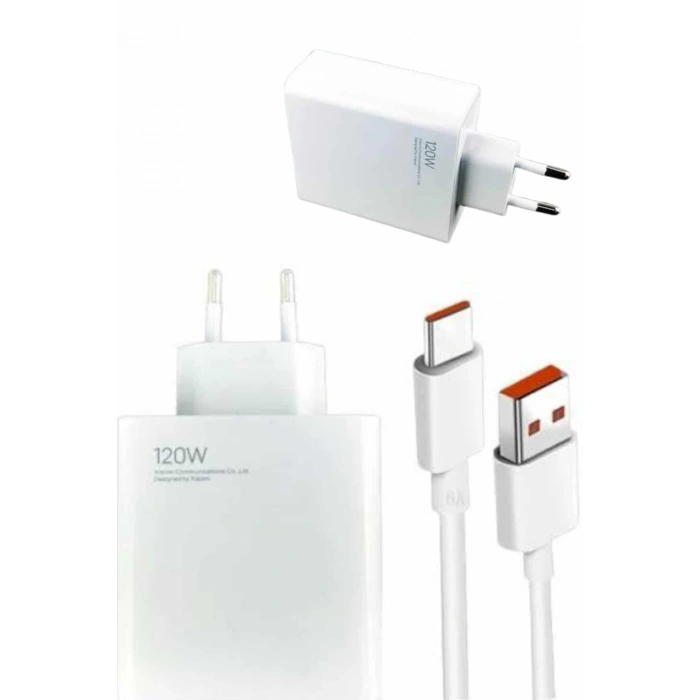 Nevamel 120W Şarj Aleti Hızlı Çift Turbo Şarj Aleti Seti Beyaz