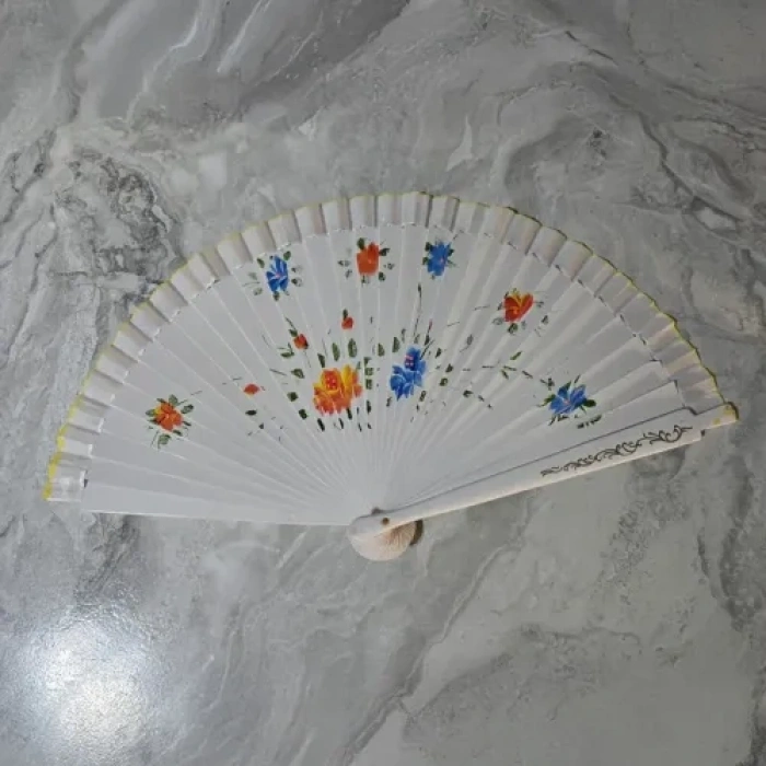 Nevamel 12li Bambu Çift Taraflı Renkli Yelpaze