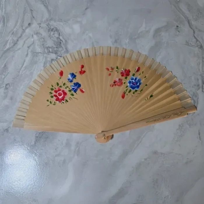 Nevamel 12li Bambu Çift Taraflı Renkli Yelpaze