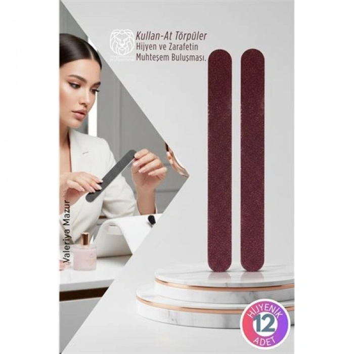 Nevamel® 12’li Hijyenik Kullan-At Çift Taraflı Törpü Seti Solingen Professional