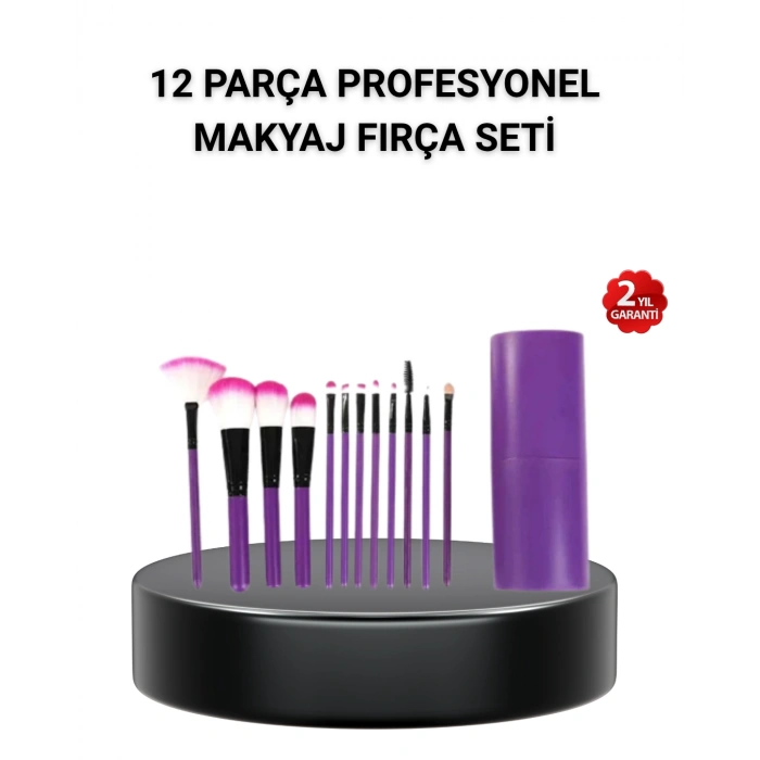 Nevamel 12’li Profesyonel Makyaj Fırça Seti – Dökülmeyen Yumuşak Kıllı Ergonomik Tasarım