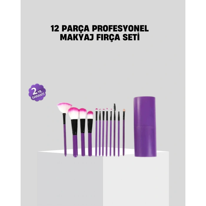 Nevamel 12’li Profesyonel Makyaj Fırça Seti Ultra Yumuşak Sentetik Kıllı