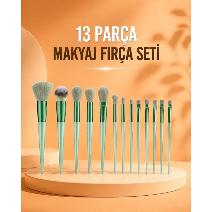 Nevamel® 13 Parça Makyaj Fırça Seti Far Fırçası Allık Fırçası Yumuşak Uçlu