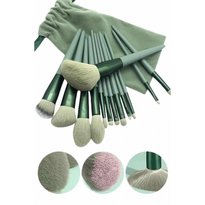 Nevamel 13 Parça Taşınabilir Kılıflı Profesyonel Makyaj Fırça Seti Pudra Allık Fondöten Fırçası