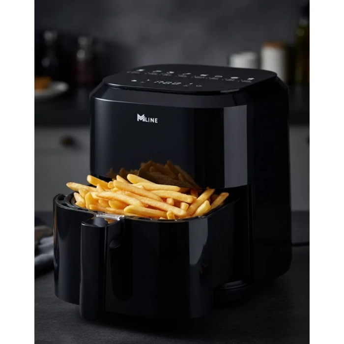 Nevamel® 1360W Güçlü 4 Litre Kapasiteli Dokunmatik Cam Hazneli Airfryer