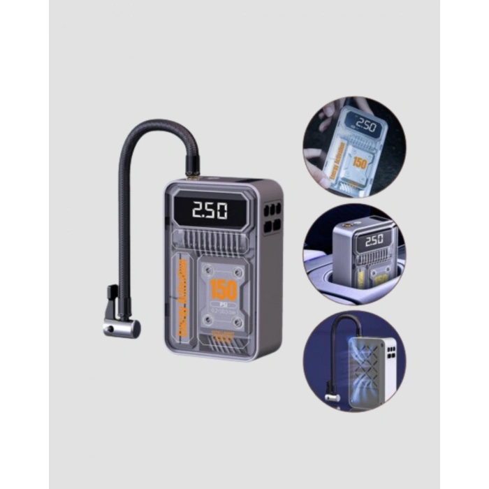 Nevamel® 150 PSI Kablosuz Şarjlı Hava Pompası – LED Ekranlı ve Otomatik Kapanma Özellikli