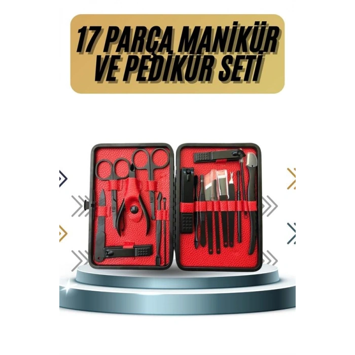 Nevamel 17 Parça Manikür Pedikür Seti El Ayak Bakım Seti Tırnak Makası Törpü