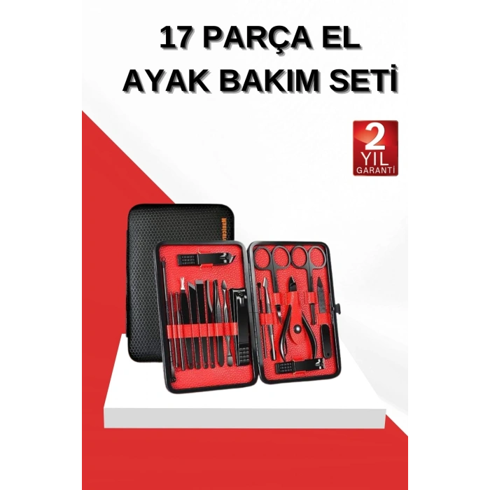 Nevamel 17 Parça Manikür Seti El ve Ayak Bakımı Törpü Cımbız Tırnak Temizleme