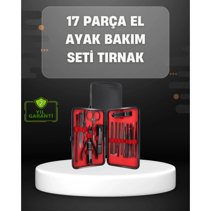 Nevamel 17 Parçalık Profesyonel Manikür Seti – Paslanmaz Çelik