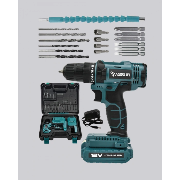 Nevamel® 18 Parça Dijital Matkap Seti Çift Bataryalı