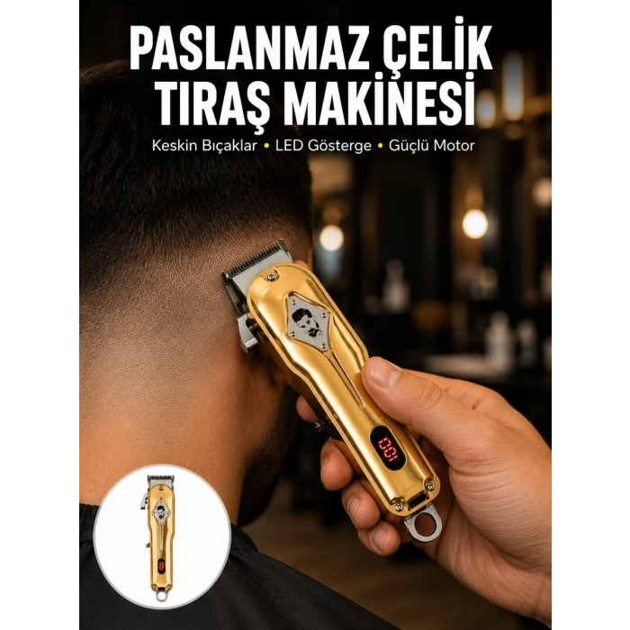 Nevamel® 1800 mAh Bataryalı Uzun Kullanım Süreli Şarjlı Tıraş Makinesi Yeni Nesil