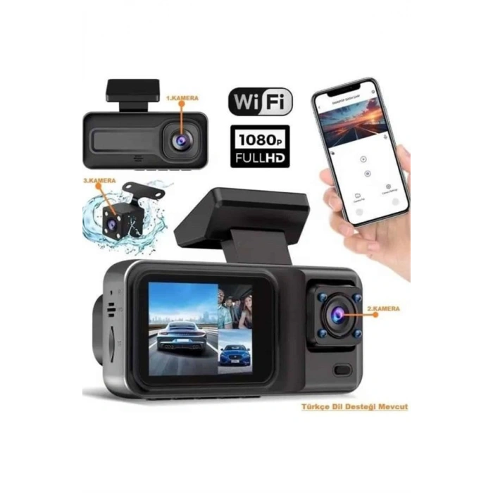 Nevamel 2 İnç Araç İçi Kameralı Ekran 1080P Full HD Kaliteli Hafıza Kart Destekli