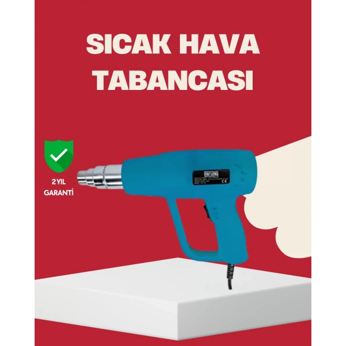 Nevamel® 2 Kademeli Güçlü Sıcak Hava Tabancası 380° – 500° Isı Ayarı