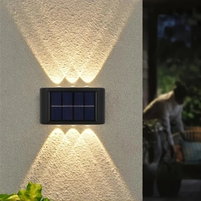 Nevamel 2li Solar Duvar Aydınlatması (6 LED, Gün Işığı)