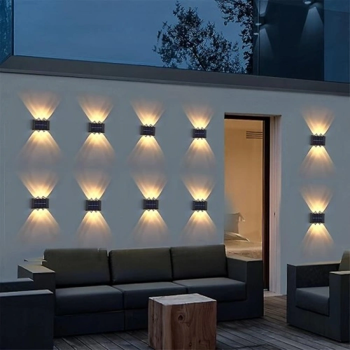 Nevamel 2li Solar Duvar Aydınlatması (6 LED, Gün Işığı)