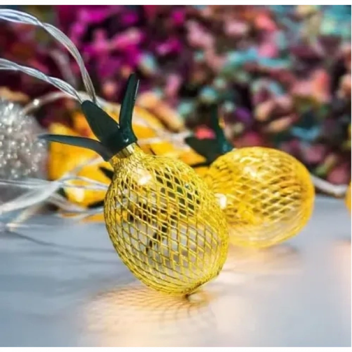 Nevamel 2 Metre 10 LED Pilli 2 Kademeli Ananas Led Işık