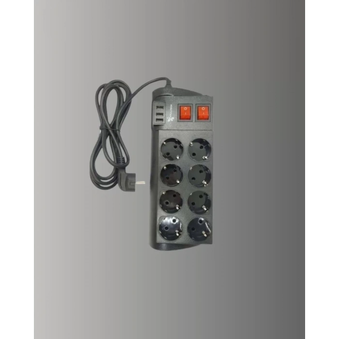 Nevamel® 2 Metre Güçlü Çoklu Priz 8 Soket Yeni Nesil