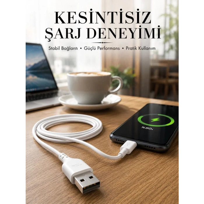 Nevamel® 2 Metre Type-C Şarj Kablosu Güvenli ve Stabil Şarj Desteği