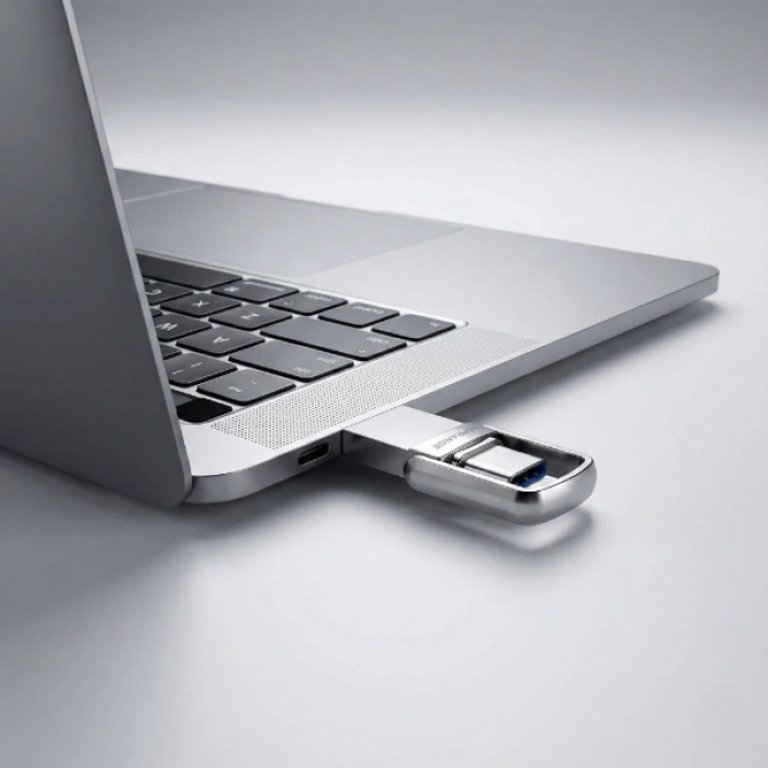 Nevamel 2si 1 Arada USB 3.2 Type-C Ve USB 64GB Metal Flash Disk