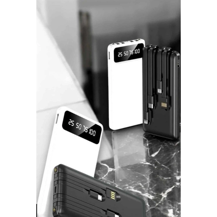 Nevamel 20.000 Mah Led Işıklı LCD Ekran USB Girişli Type-C Lightning Powerbank