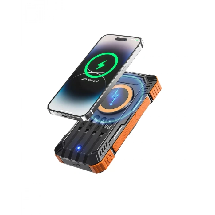 Nevamel® 20000 mAh Powerbank Güneş Enerjili Kablosuz Şarj Hızlı Şarj Taşınabilir Batarya