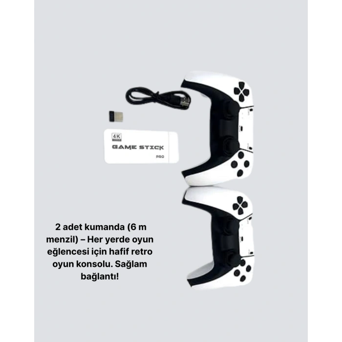 Nevamel® 20.000 Yüklü Oyunlu Kablosuz Retro Oyun Konsolu 4K Destekli