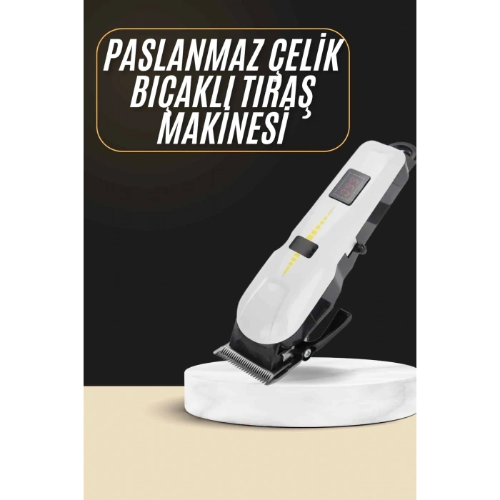 Nevamel® 2025 Model Şarjlı Dijital Saç Sakal Tıraş Makinesi Islak Kuru Kullanıma Uygun