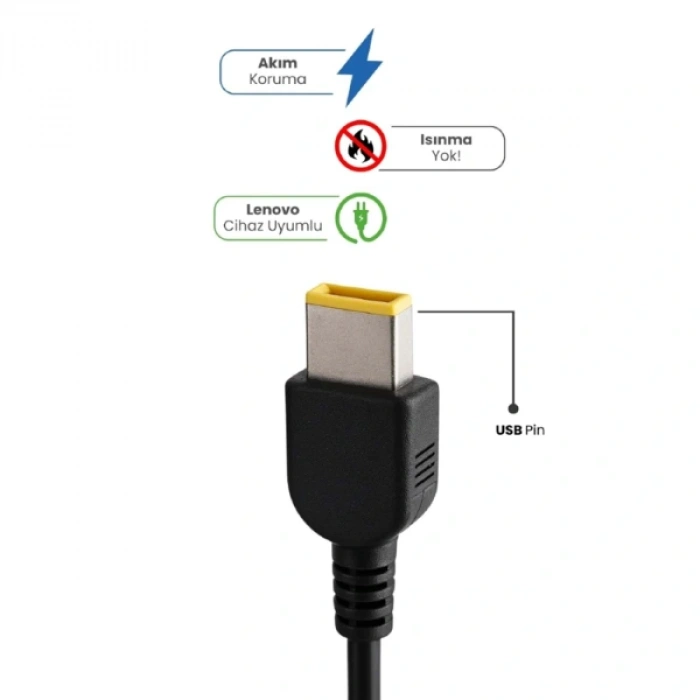 Nevamel 20V 4.5A USB Pin 90W LENOVO İçin Laptop Adaptör