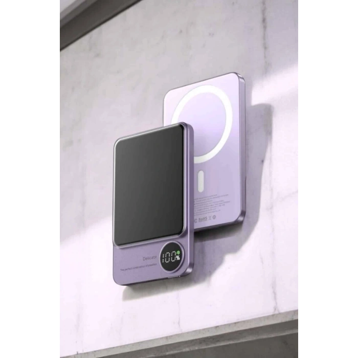 Nevamel® 22.5W Magsafe Kablosuz Şarjlı Powerbank Dijital Ekran ve Hızlı Şarj