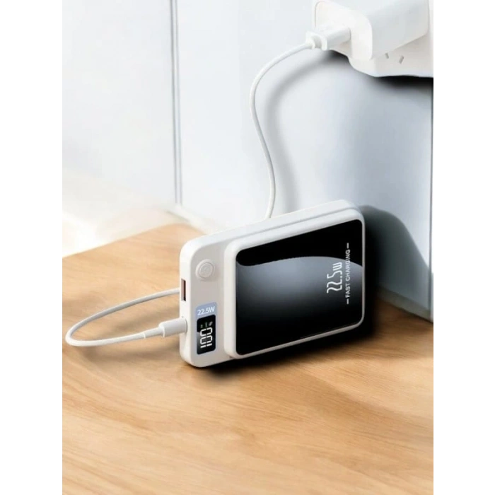 Nevamel® 22.5W Magsafe Kablosuz Şarjlı Powerbank Dijital Ekran ve Hızlı Şarj