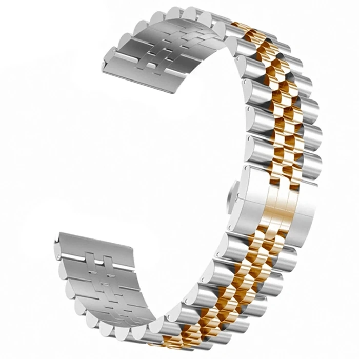 Nevamel 22MM Gear S3 Watch 4 -GT2 GT2E 46MM KayışKordon Seramik Paslanmaz Çelik-(5775)